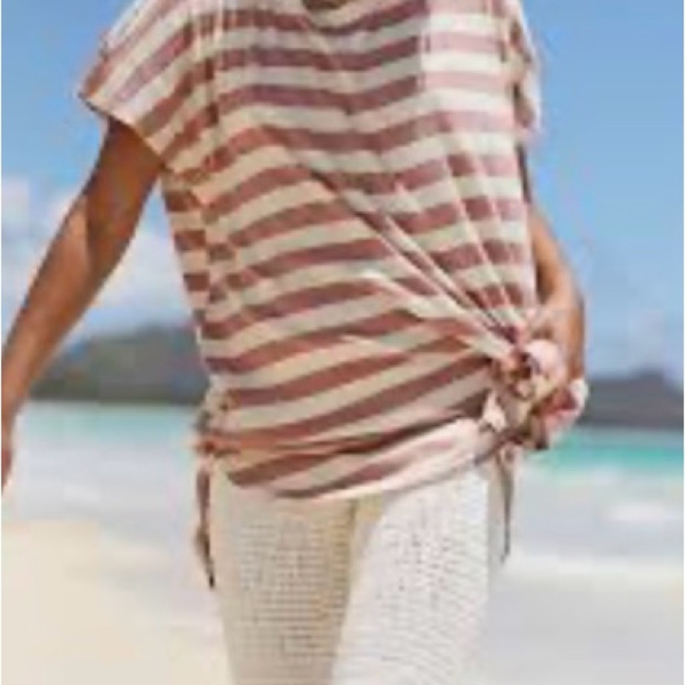 Free People Beach Striped Top Oversized Small Like New